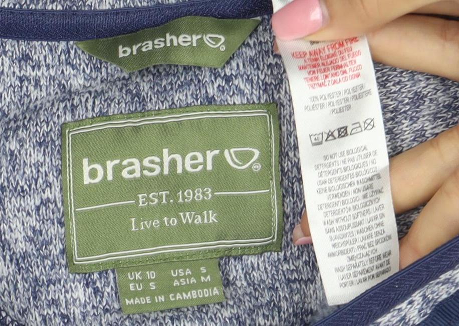 Brasher Women's Blue Full Zip Fleece Jacket Size S Outdoor Wear