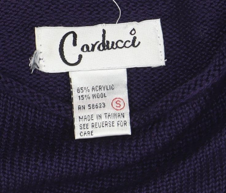 Cacharel Women Purple High Neck Wool Blend Pullover Jumper S