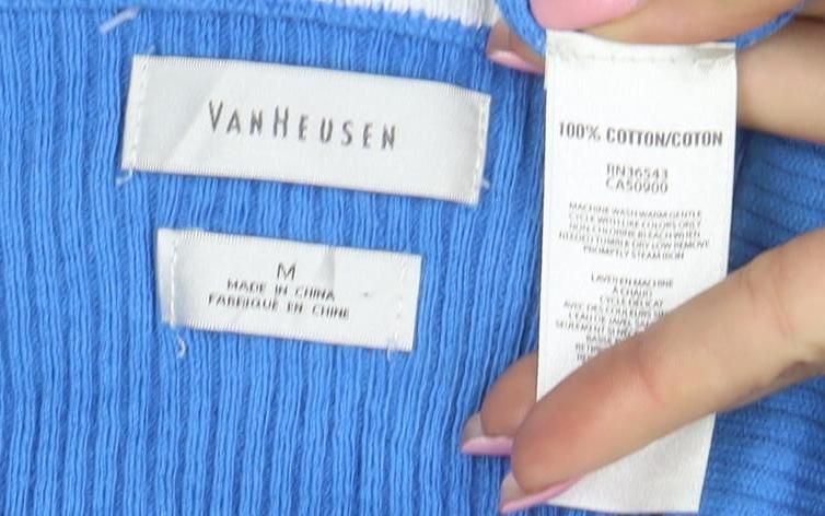 Van Heusen Women's Blue Knit V-Neck Button Cardigan Size M