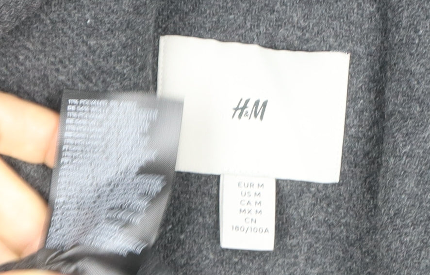 H&M Men Grey Wool Blend Button Shirt Jacket Size M