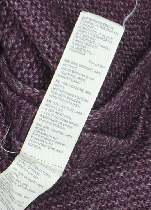 Fat Face Womens Purple Button Side Crew Neck Jumper M