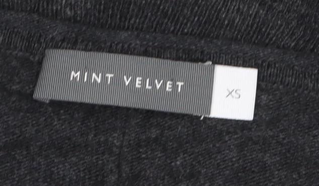 Mint Velvet Women's Grey Beaded V-Neck Pullover Jumper XS