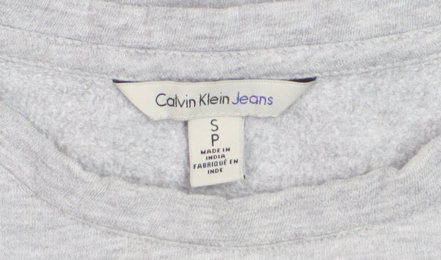 Calvin Klein Jeans Men's Grey Logo Pullover Sweatshirt Size S