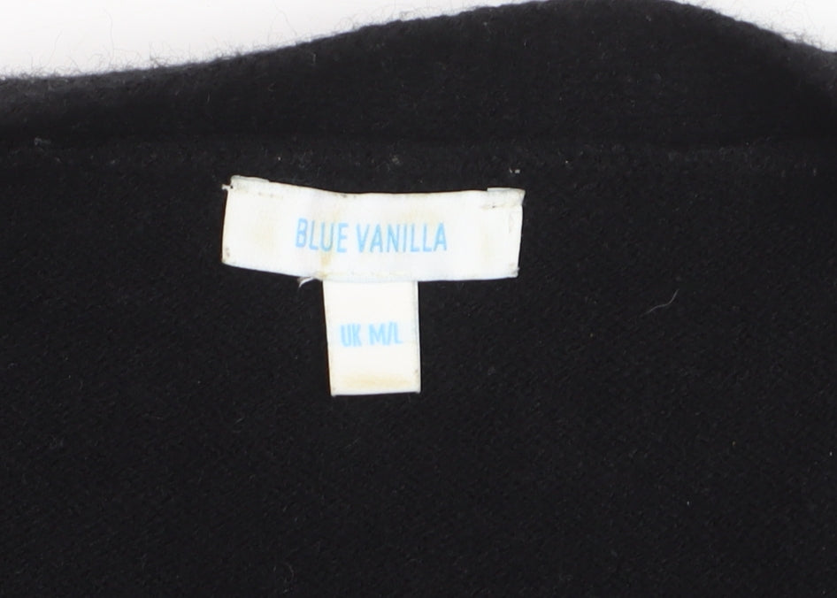 Blue Vanilla Women's Black Sequin Sleeve V-Neck Cardigan M