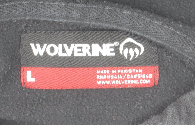 Wolverine Men's Black Logo Pullover Hoodie Size L Fleece