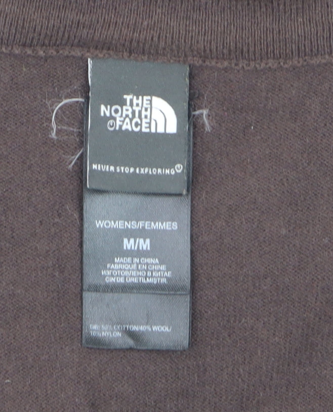 The North Face Womens Brown Cardigan Jumper Medium Wool Blend