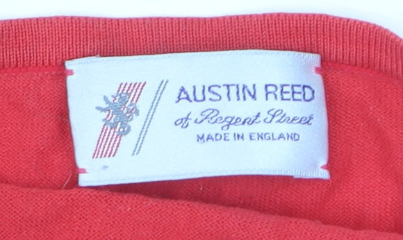 Austin Reed Women Red Cotton Sleeveless Vest Jumper L