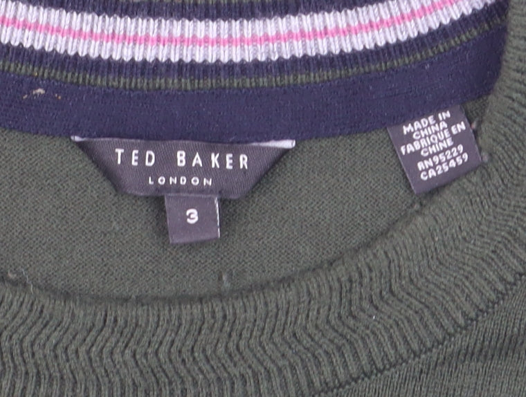 Ted Baker Men's Green Wool Blend Crew Neck Pullover Jumper M