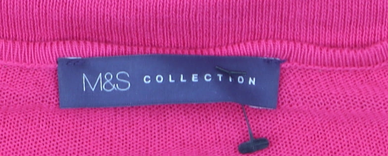 Marks & Spencer Women’s Pink Viscose Scoop Neck Long Sleeve Jumper Size 16