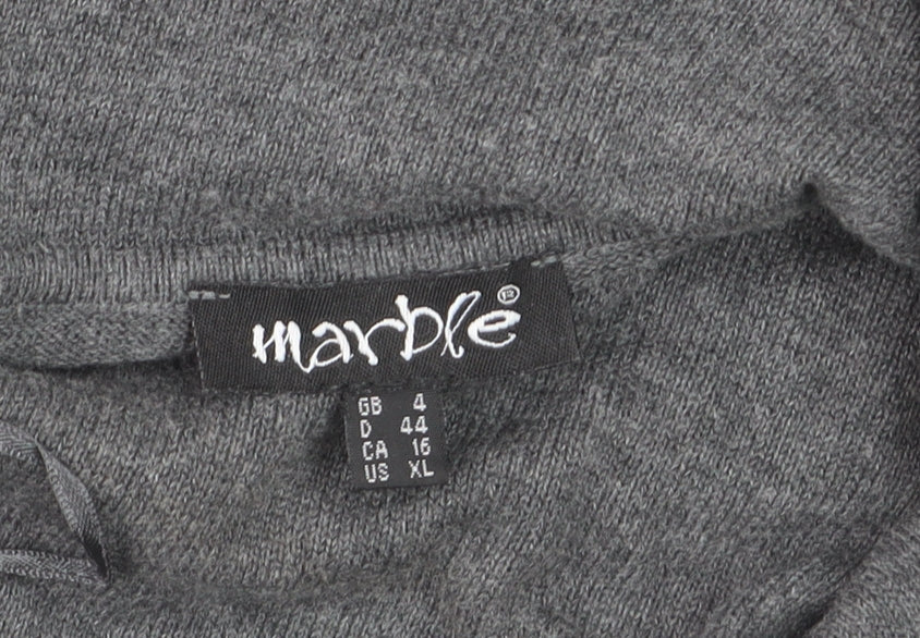 Marble Women’s Grey Cotton Cowl Neck Tunic Jumper Size 14