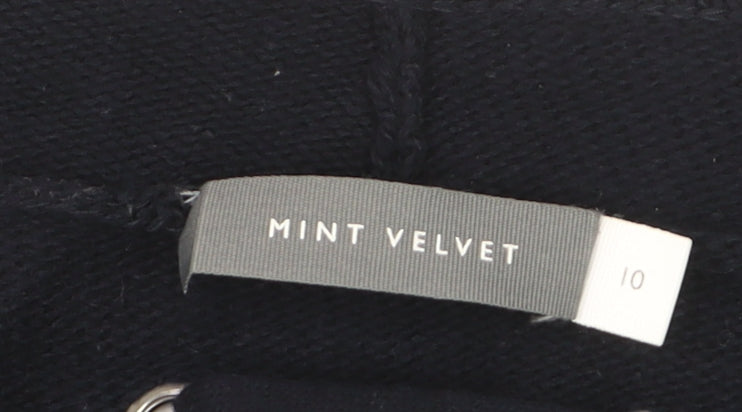 Mint Velvet Womens Black Size 10 Cardigan Lace Up Knit Jumper