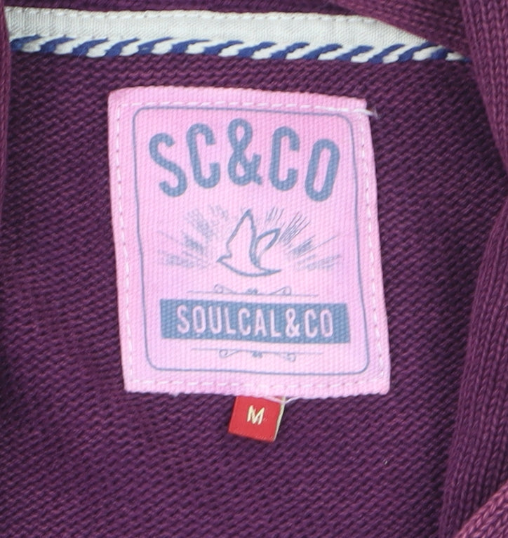 SoulCal & Co Men's Purple Cotton Button Cardigan M