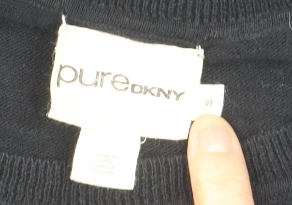 DKNY Women’s Black Cotton Short Sleeve Pullover Jumper Size S