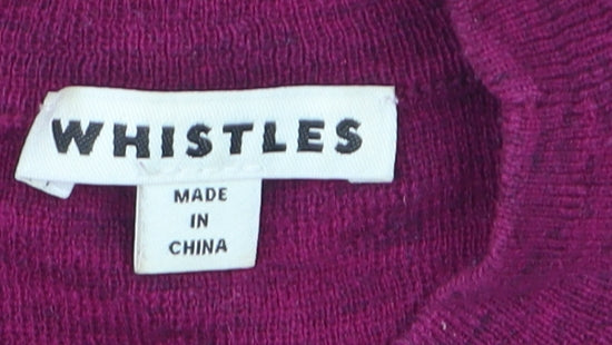 Whistles Women's Purple Cotton Blend Crew Neck Jumper Size 10
