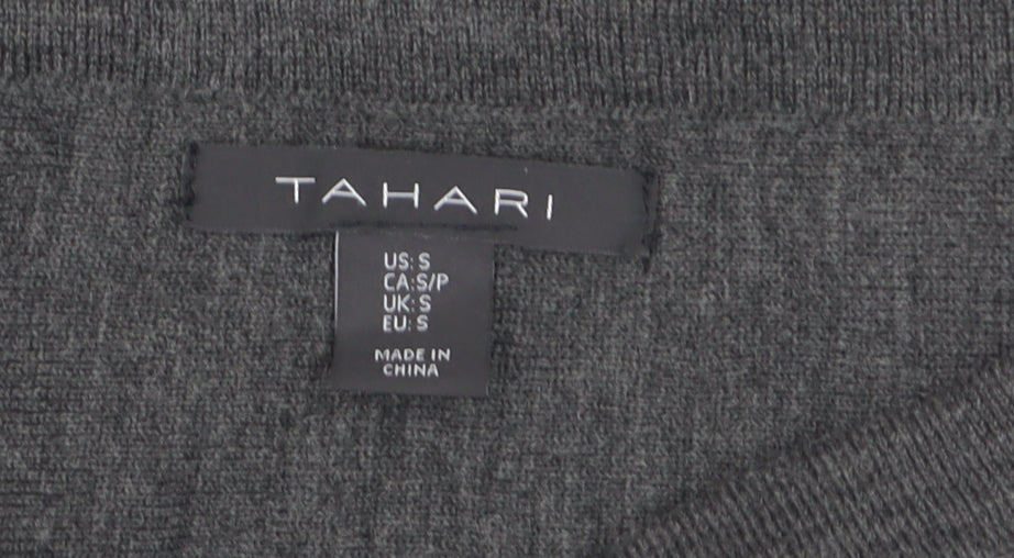 Tahari Women's Grey Wool Blend Knit A-Line Skirt Size S