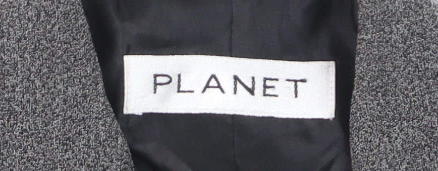 Planet Women Grey Wool Blend Double-Breasted Blazer UK 10