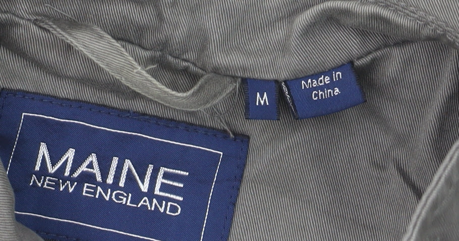 Maine New England Men’s Grey Cotton Twill Full Zip Jacket M