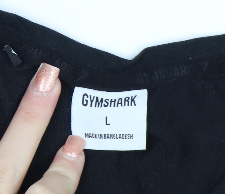Gymshark Men Black Long Sleeve Slim Fit Casual Top L