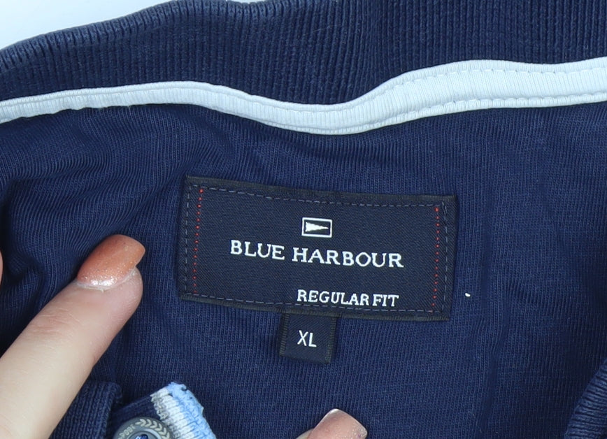 Blue Harbour Men's Blue XL Regular Fit Polo Shirt