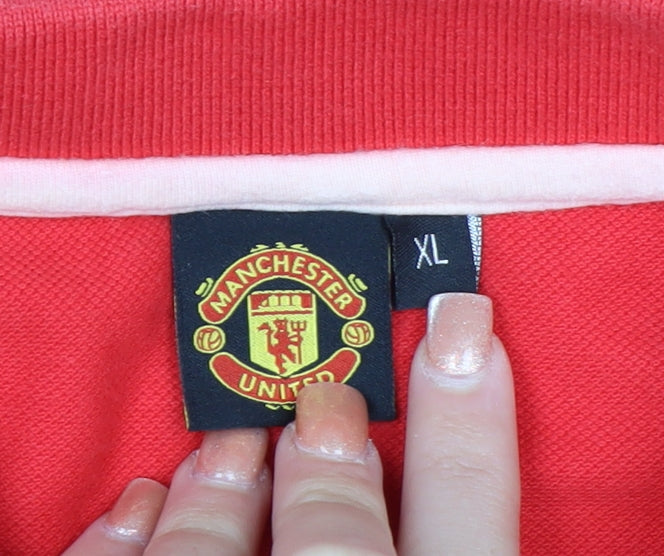Manchester United Men's Red Cotton Polo Shirt XL