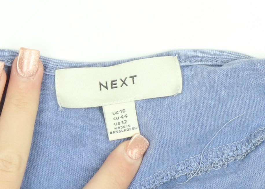 Next Women Blue Jumpsuit UK 16 Sleeveless Wide-Leg Summer Style