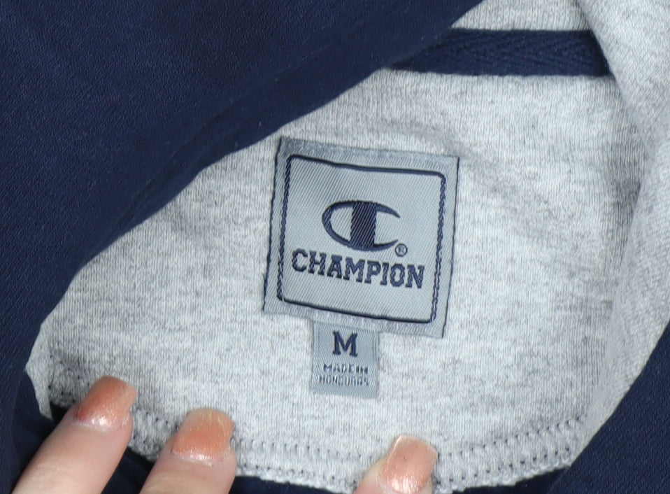 Champion Men's Blue Pullover Hoodie Size M Sports Graphic