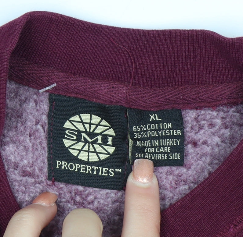 SMI Properties Men's Burgundy All American Graphic Crew Neck Sweatshirt XL