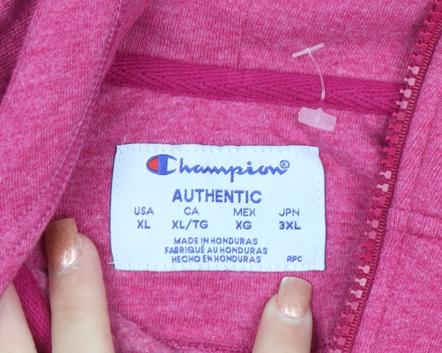 Champion Women's Pink Full Zip Hoodie XL Authentic Fleece