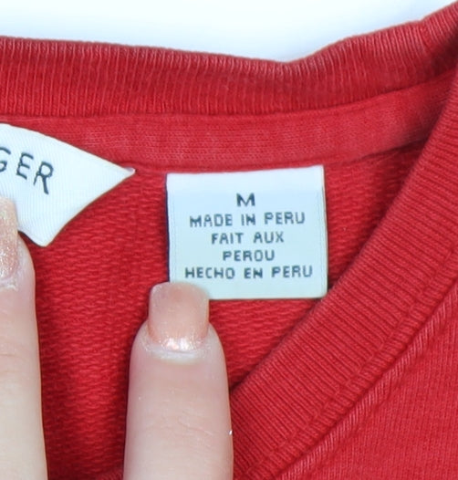 Tommy Hilfiger Jeans Red Cotton Crew Neck Sweatshirt Women M