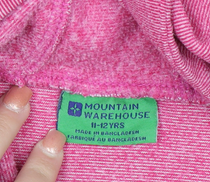 Mountain Warehouse Girls Pink Pullover Fleece Hoodie 11-12 Years