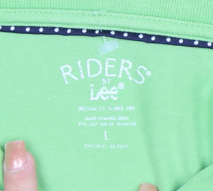Lee Riders Women's Green Polo Shirt Size L Cotton Stretch