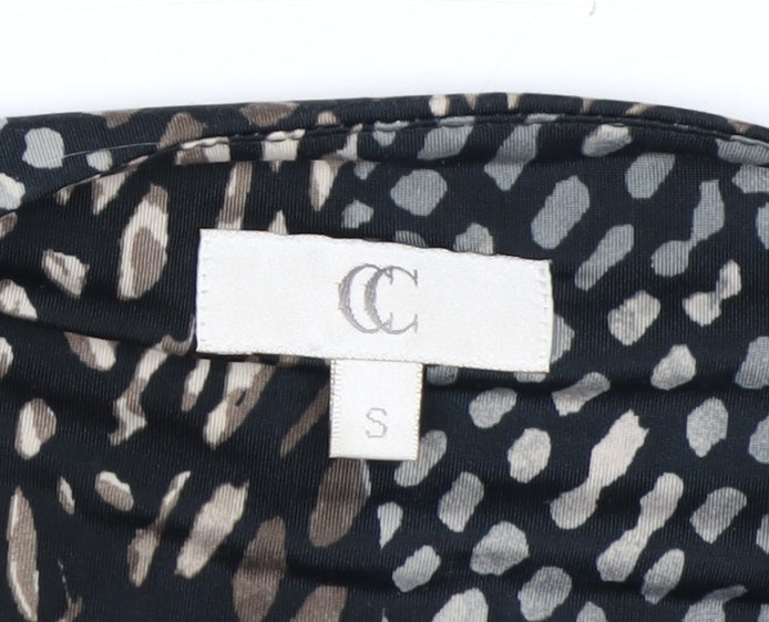 Country Casuals Women’s Black Multicoloured Animal Print Long Sleeve Wrap Top Size S
