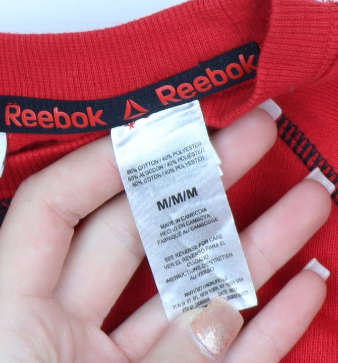 Reebok Men's Red Pullover Crew Neck Sweatshirt Size M