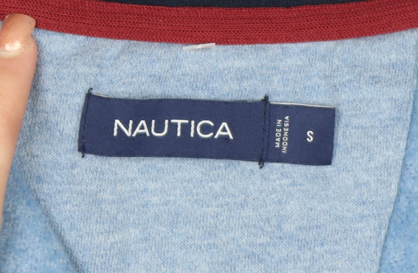 Nautica Men's Blue 1/4 Zip Fleece Sweatshirt Size S Regular Fit