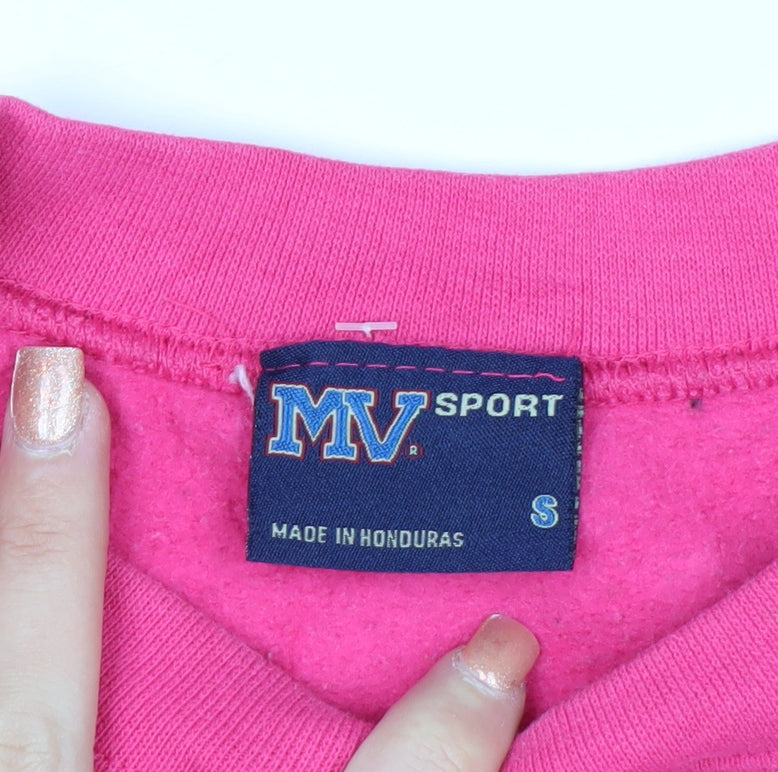 MV Sport Womens Pink Curry College Pullover Sweatshirt Size S