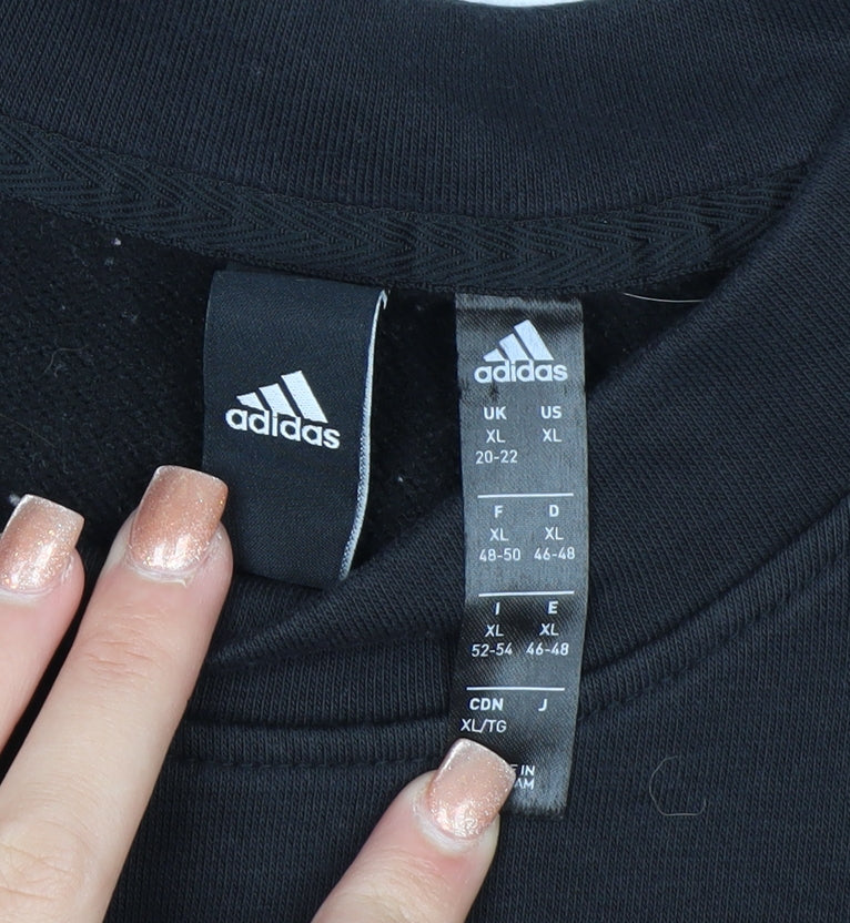 Adidas Women's Black XL Crew Neck Pullover Sweatshirt