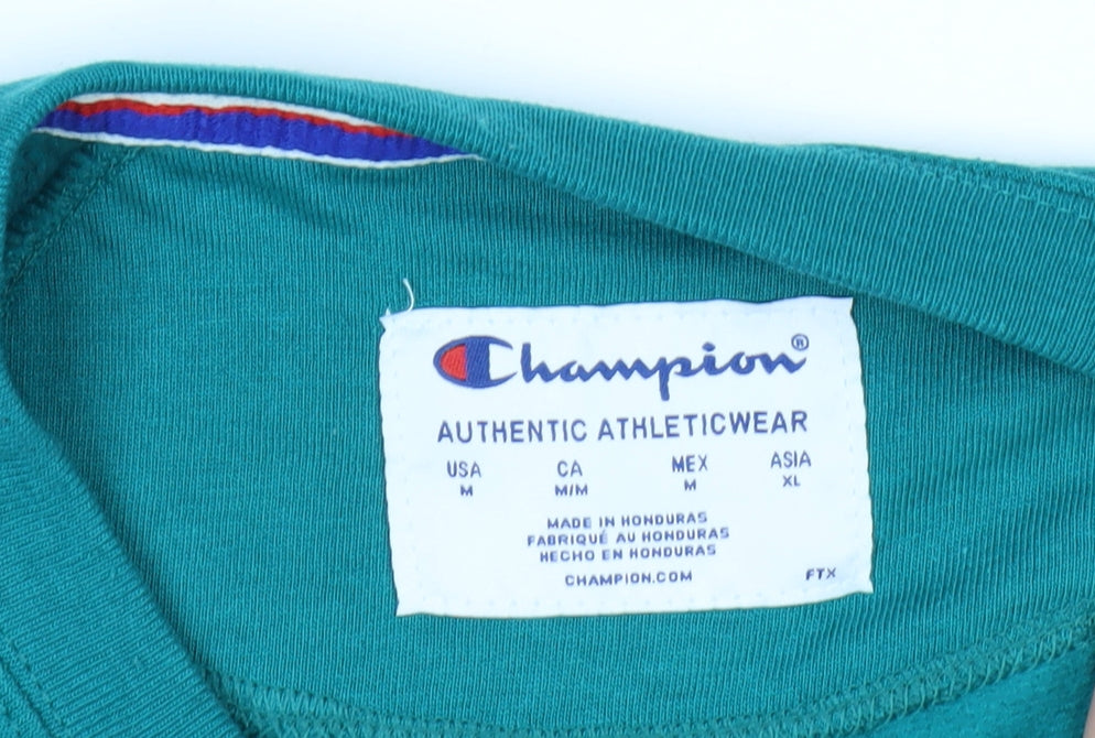 Champion Men's Green Crew Neck Pullover Sweatshirt Size M