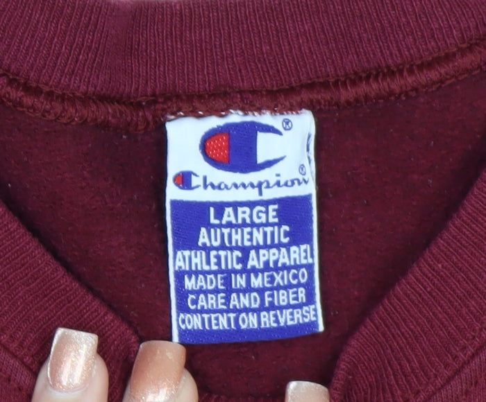Champion Mens Red Large Pullover Sweatshirt Mississippi State Logo