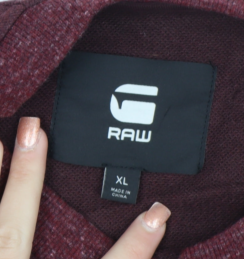 G-Star RAW Men's Red XL Crew Neck Pullover Sweatshirt