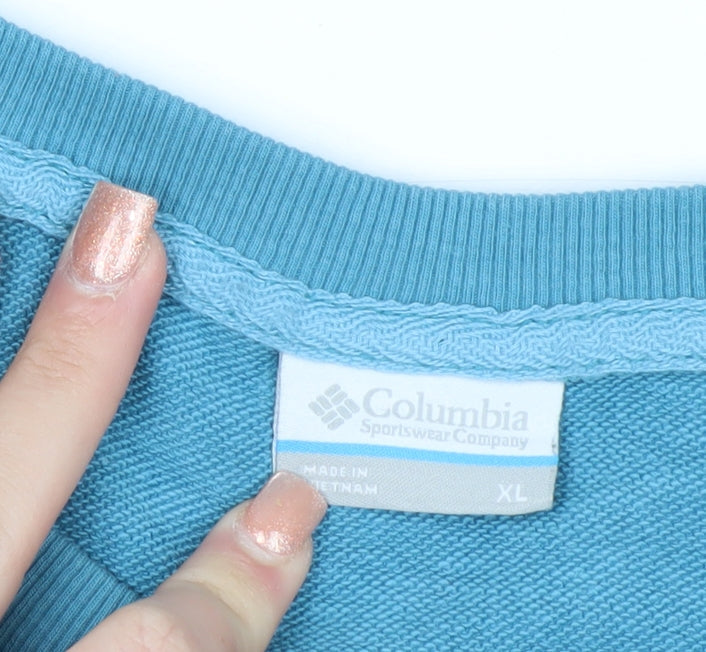 Columbia Men Blue XL Pullover Sweatshirt Crew Neck Logo Outdoor