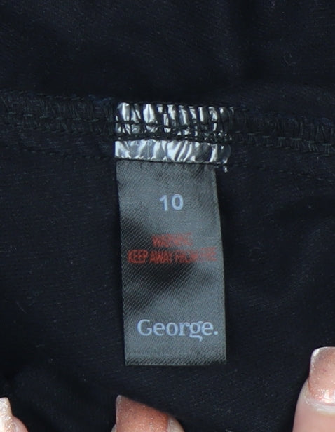 George Women’s Black Velvet Mini Pencil Skirt Size 10