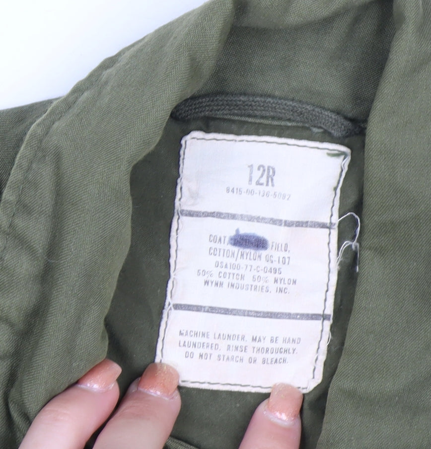 WYNN Industries Women’s Green Military Field Jacket Size 12 Regular Cotton Nylon