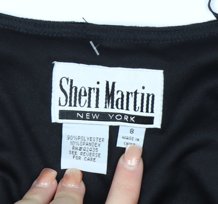 Sheri Martin Women’s Black Velvet A-Line Party Dress Size 8