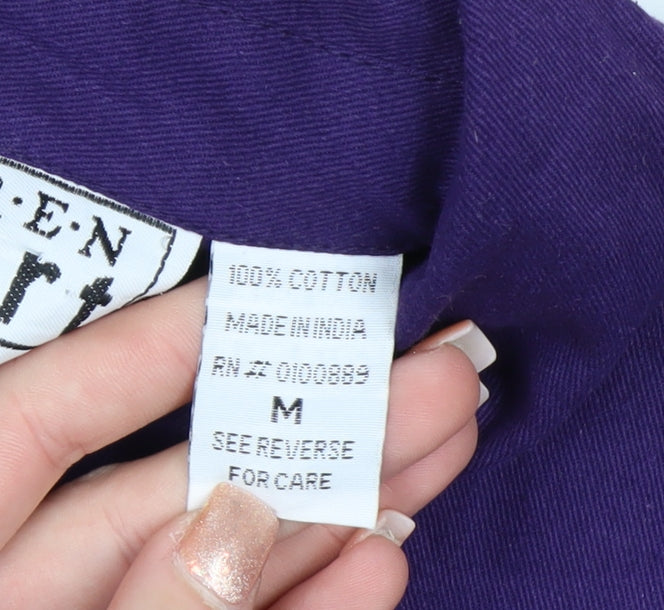 Keren Hart Women's Purple Cotton Zip-Up Jacket Size M