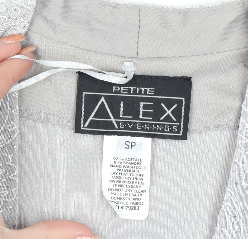 Alex Evenings Women’s Grey Paisley Single Breasted Blazer Petite SP