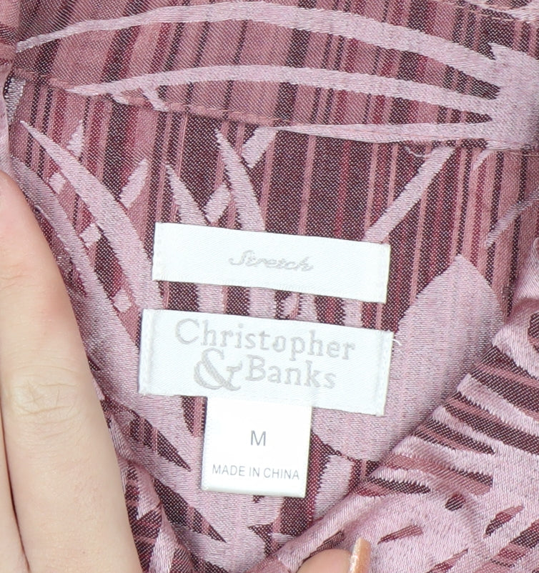 Christopher & Banks Women's Pink Floral Button Jacket Size M