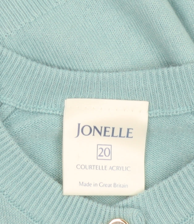 Jonelle Womens Green Acrylic Knit Cardigan Size 20