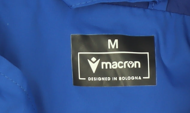 Macron Men’s Blue Hooded Windbreaker Jacket M Football Training