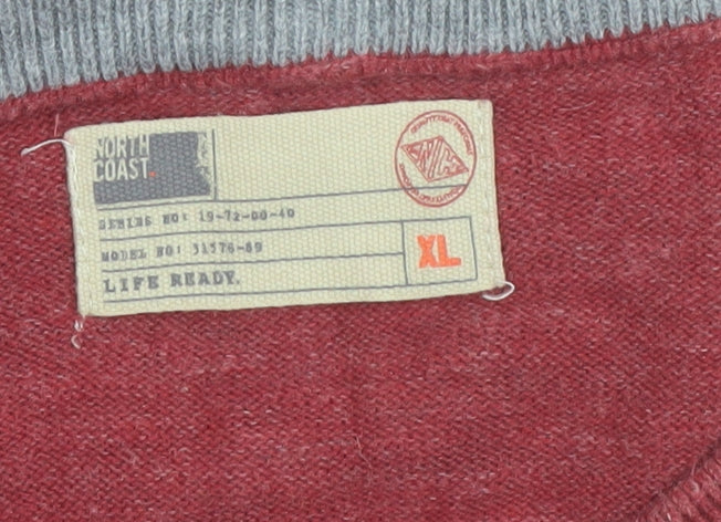 Marks & Spencer Mens Red Cotton Crew Neck Jumper XL