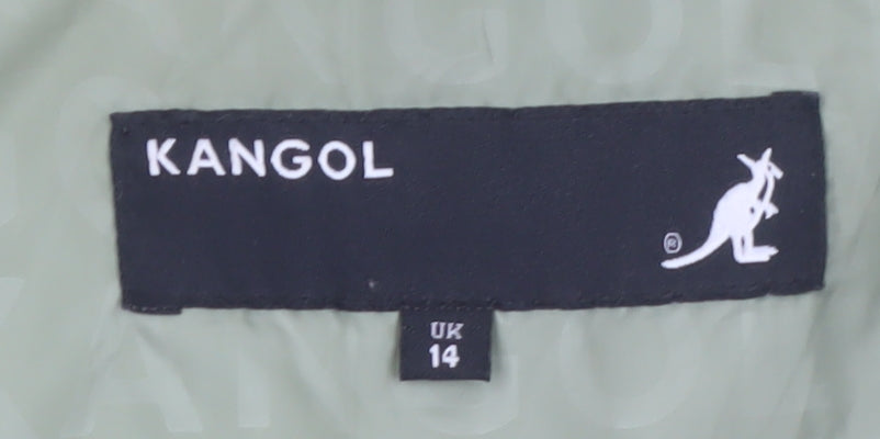 Kangol Women's Green Quilted Jacket UK 14 Mid-Length Casual